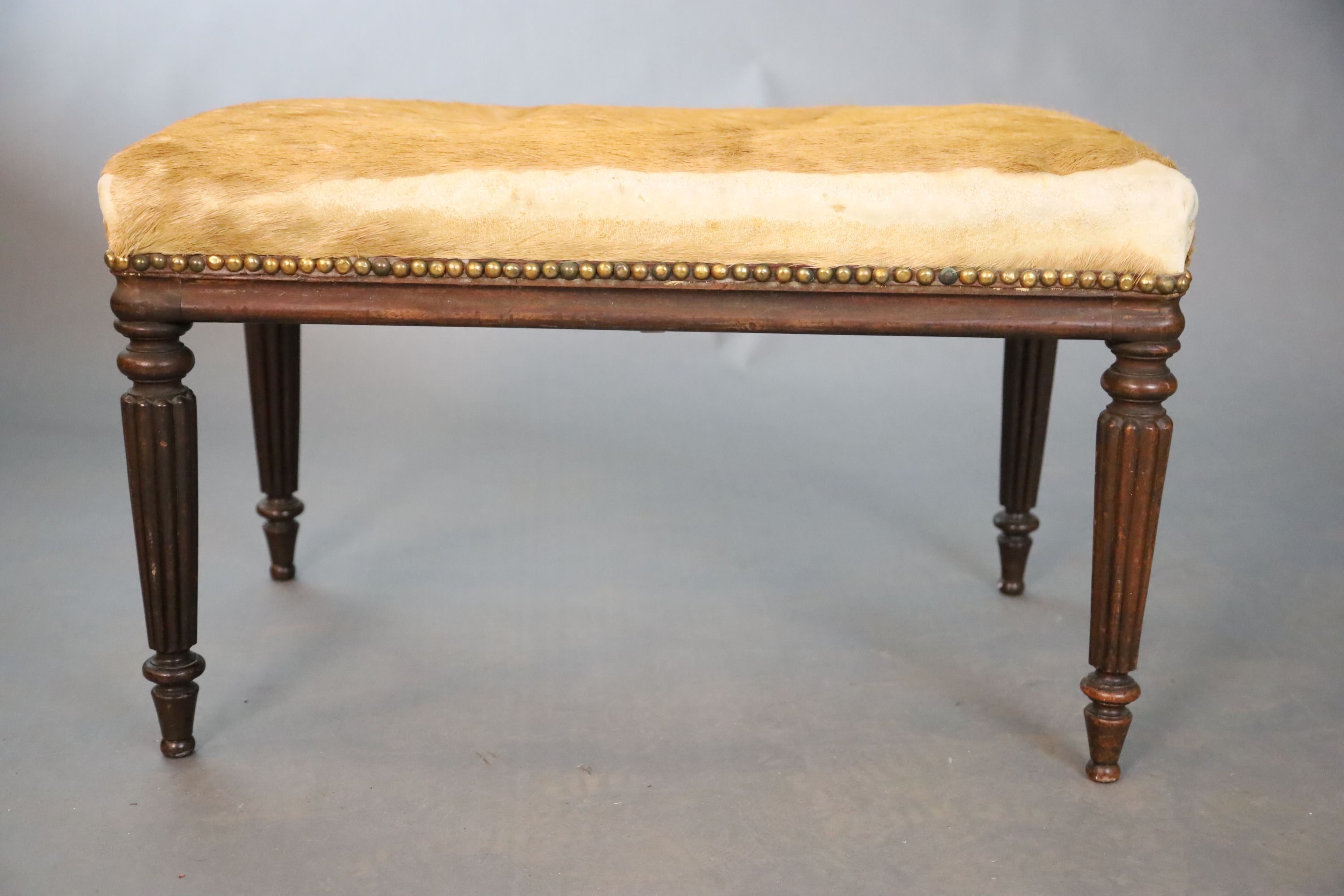 A Regency mahogany dressing stool, W.76cm D.43cm H.45.5cm